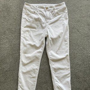 CHICO'S So Slimming Girlfriend Crop Jeans, White, Size 0.5